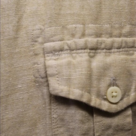 Springfield Men Linen Shirt XXL Brown Men Summer Beach - Picture 6 of 11